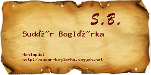 Sudár Boglárka névjegykártya